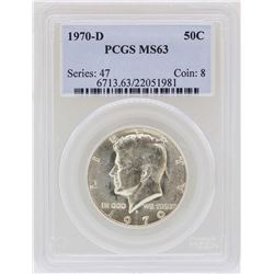 1970-D Kennedy Half Dollar Coin PCGS MS63