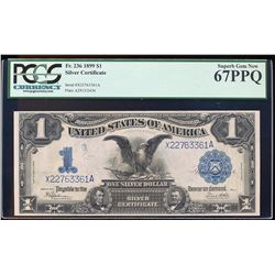1899 $1 Black Eagle Silver Certificate Note Fr.236 PCGS Superb Gem New 67PPQ