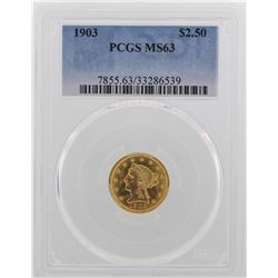 1903 $2 1/2 Liberty Head Quarter Eagle Gold Coin PCGS MS63