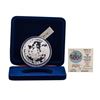 Image 2 : 1988 Rarities Mint Walt Disney Donald & Daisy 5 oz .999 Silver Coin w/Box & COA