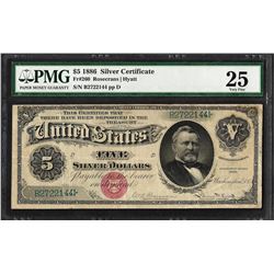 1886 $5 Silver Certificate Note Fr.260 PMG Very Fine 25