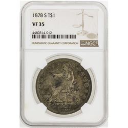 1878-S $1 Trade Silver Dollar Coin NGC VF35