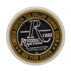 .999 Silver Riviera Hotel & Casino Las Vegas $10 Casino Limited Edition Gaming T