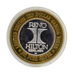 .999 Silver Hilton Reno, Nevada $10 Casino Limited Edition Gaming Token