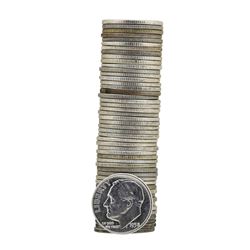 Roll of (50) 1958-D Brilliant Uncirculated Roosevelt Dimes