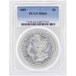 1885 $1 Morgan Silver Dollar Coin PCGS MS64