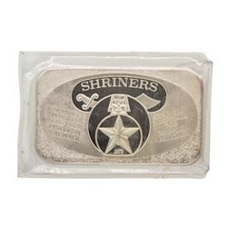 1973 Shriners 1 oz .999 Silver Art Bar