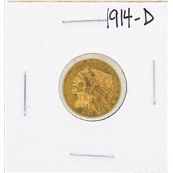 1914-D $2 1/2 Indian Head Quarter Eagle Gold Coin