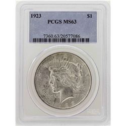 1923 $1 Peace Silver Dollar Coin PCGS MS63