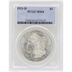 1921-D $1 Morgan Silver Dollar Coin PCGS MS64