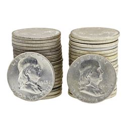 Lot of 1963 & 1963-D Brilliant Uncirculated Franklin Half Dollar Rolls