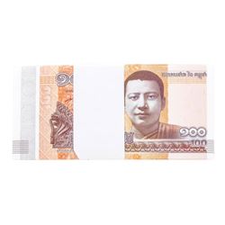 Pack of (100) Consecutive Cambodia 100 Riels Uncirculated Notes