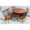 Image 1 : IRON WOOD DINETTE TABLE WITH 5 MATCHING CHAIRS