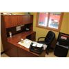 Image 1 : L-SHAPED OFFICE DESK WITH HUTCH, CHAIR, FILING