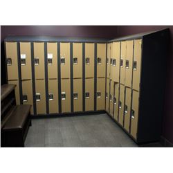 LOT OF 14 DOUBLE LOCKERS - 28 LOCKERS TOTAL
