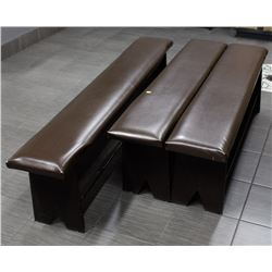 LOT OF 4 LEATHERETTE BENCHES