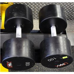 PAIR OF 100LB UMAX DUMBBELLS
