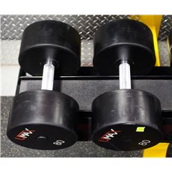 PAIR OF 80LB UMAX DUMBBELLS