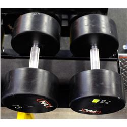 PAIR OF 75LB UMAX DUMBBELLS