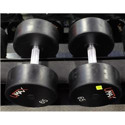 PAIR OF 65LB UMAX DUMBBELLS