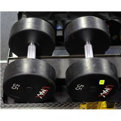 PAIR OF 55LB UMAX DUMBBELLS
