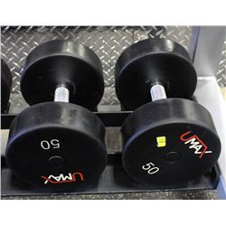 PAIR OF 50LB UMAX DUMBBELLS
