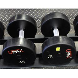 PAIR OF 45LB UMAX DUMBBELLS