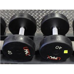 PAIR OF 40LB UMAX DUMBBELLS
