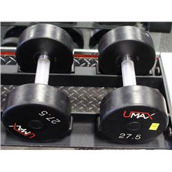PAIR OF 27.5LB UMAX DUMBBELLS