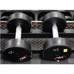 PAIR OF 25LB UMAX DUMBBELLS