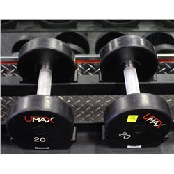 PAIR OF 20LB UMAX DUMBBELLS