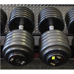 PAIR OF 115LB IGX DUMBBELLS