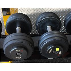PAIR OF 60LB IGX DUMBBELLS