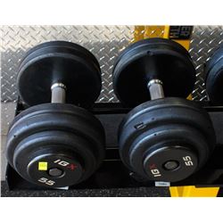 PAIR OF 55LB IGX DUMBBELLS