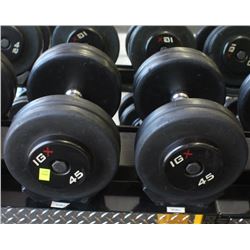 PAIR OF 45LB IGX DUMBBELLS