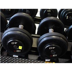 PAIR OF 40LB IGX DUMBBELLS