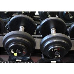 PAIR OF 35LB IGX DUMBBELLS