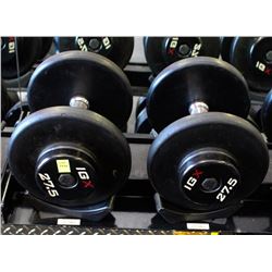 PAIR OF 27.5LB IGX DUMBBELLS