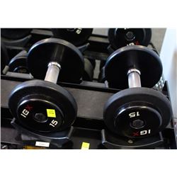 PAIR OF 15LB IGX DUMBBELLS