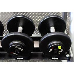 PAIR OF 27.5LB IGX DUMBBELLS