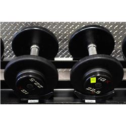 PAIR OF 22.5LB IGX DUMBBELLS