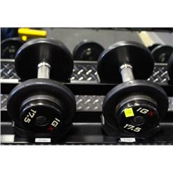 PAIR OF 17.5LB IGX DUMBBELLS