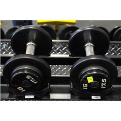 PAIR OF 17.5LB IGX DUMBBELLS
