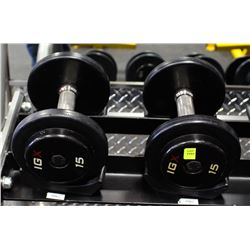 PAIR OF 15LB IGX DUMBBELLS