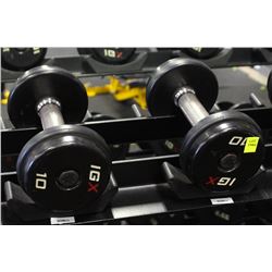 PAIR OF 10LB IGX DUMBBELLS