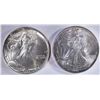 Image 1 : 2001 & 1986 AMERICAN SILVER EAGLE DOLLARS