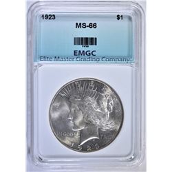 1923 PEACE DOLLAR EMGC SUPERB