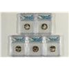 Image 1 : COMPLETE 2005-S SILVER PROOF 5 COIN QUARTER SET