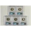 Image 2 : COMPLETE 2005-S SILVER PROOF 5 COIN QUARTER SET