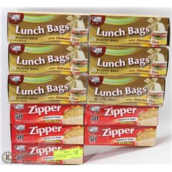 LUNCH BAGS AND ZIPPER SANDWICH BAGS